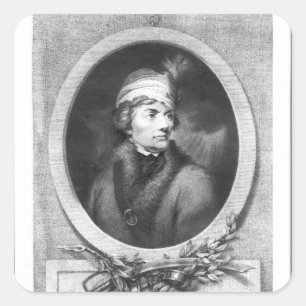 Tadeusz Kosciuszko , engraved by Christiaan Square Sticker