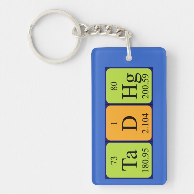 Tadhg periodic table name keyring (Front)