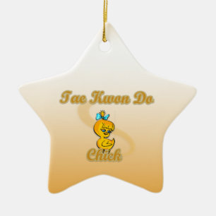 Tae Kwon Do Chick Ceramic Tree Decoration