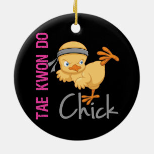 Tae Kwon Do Chick Ceramic Tree Decoration