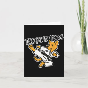Tae Kwon Do Dog Korean Martial Arts Flying Kick Card
