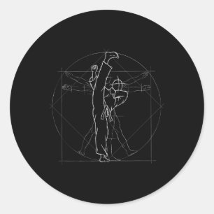 Tae Kwon Do Hoodie Kickboxing Kung Fu Mma High Kic Classic Round Sticker