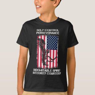 Taekwondo 5 Tenets 4th of July Sports USA Flag T-Shirt