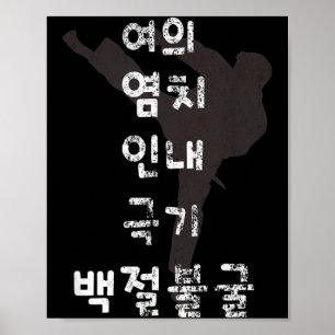 Taekwondo 5 Tenets In Korean Martial Arts Poster