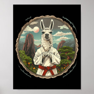 Taekwondo Alpaca Forest Kickboxing Judo Mma Alpaca Poster