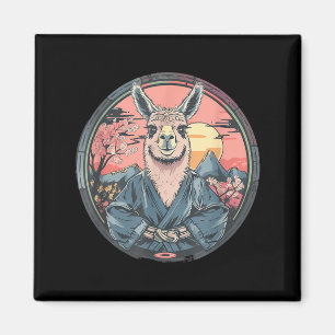 Taekwondo Alpaca Sakura Sunset Alpaca Lover Magnet