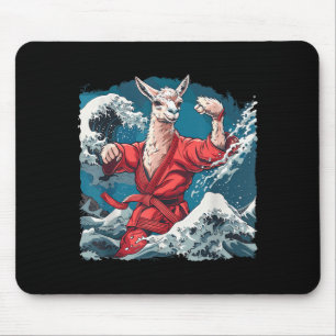 Taekwondo Alpaca Waves Kickboxing Judo Mma Alpaca Mouse Pad