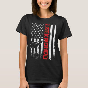 Taekwondo American Flag Taekwondo Fighter US Flag T-Shirt