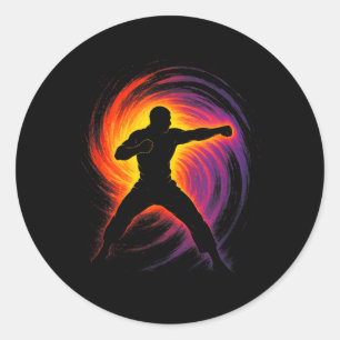Taekwondo Art - Korean Martial Arts Kick Classic Round Sticker