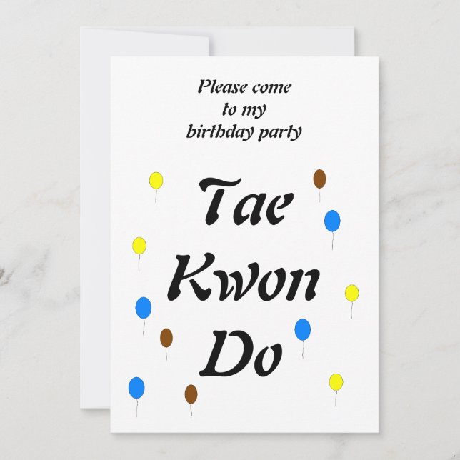 Taekwondo Birthday Card (Front)