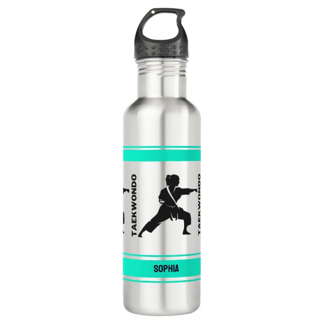 Taekwondo Birthday Gift, Taekwondo Girl Player 710 Ml Water Bottle (Front)