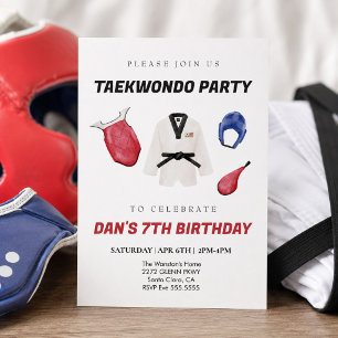 Taekwondo birthday invitation