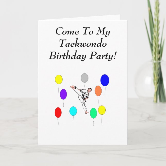 Taekwondo Birthday Party Card (Front)