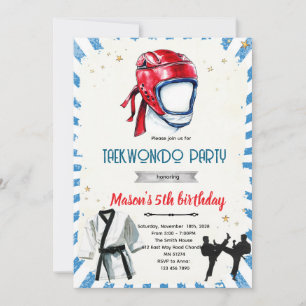 Taekwondo birthday party invitation