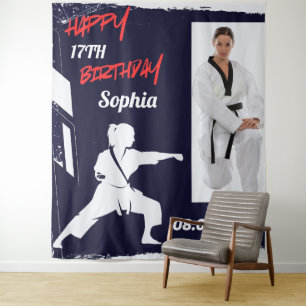 Taekwondo Birthday, Taekwondo Girl Player Tapestry