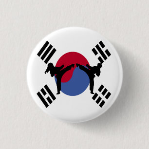 Taekwondo Boy and Girl Button