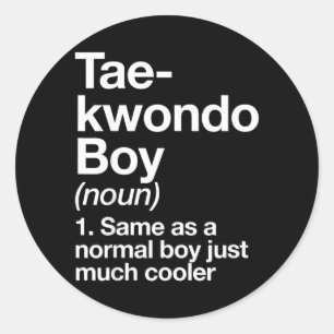 Taekwondo Boy Definition Funny Martial Arts Sports Classic Round Sticker