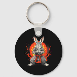 Taekwondo Bunny Rabbit Kickboxing Jiu-Jitsu Kung Key Ring