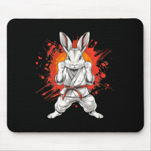 Taekwondo Bunny Rabbit Kickboxing Jiu-Jitsu Kung Mouse Pad