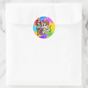 Taekwondo Cat Classic Round Sticker