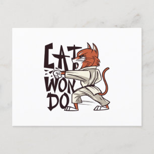 Taekwondo Cat Postcard