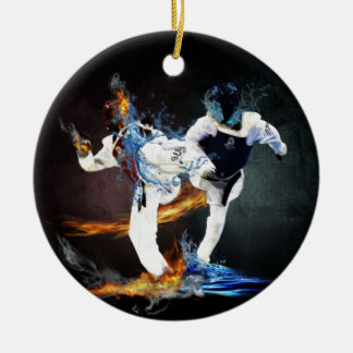 taekwondo ceramic ornament