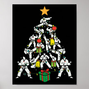 Taekwondo Christmas Tree Xmas Martial Arts Karate Poster
