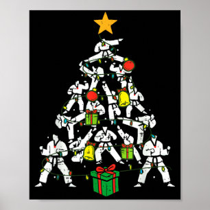 Taekwondo Christmas Tree Xmas Martial Arts Karate  Poster