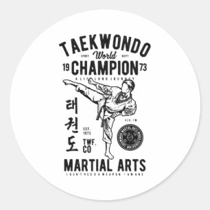 Taekwondo Classic Round Sticker