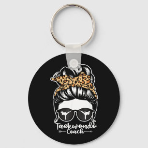 Taekwondo Coach Messy Bun Hair Funny Taekwondo Key Ring