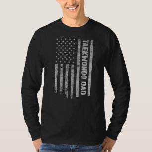 Taekwondo Dad America Us Flag Patriot Vintage T-Shirt