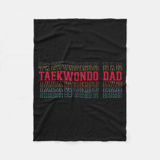 Taekwondo Dad Funny Layered Text Father Coach Fleece Blanket