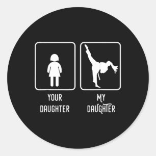 Taekwondo Daughter Classic Round Sticker