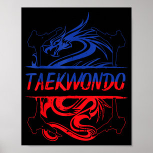 Taekwondo Dragon Cool Korean Martial Arts Men Poster