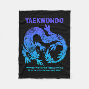 Taekwondo Dragon Martial Arts MMA Teen Boys Girls Fleece Blanket