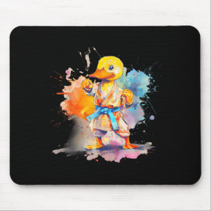 Taekwondo Duck Judo Duck Mma Watercolor Martial Mouse Pad