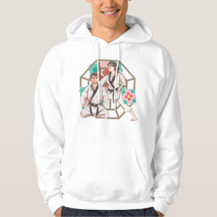 Taekwondo Duo: Serenity and Fighting Stance Hoodie