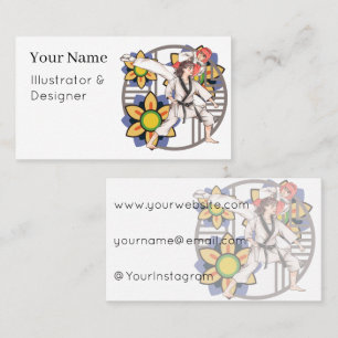 Taekwondo Duo - Team Power and Discipline Business Card