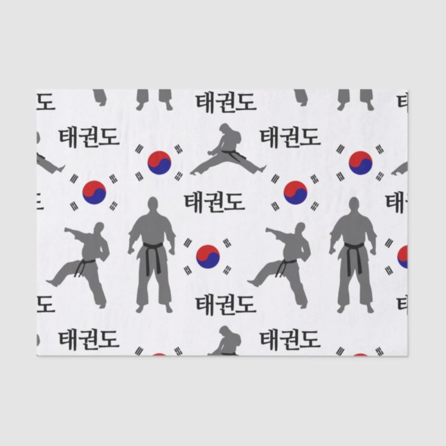 Taekwondo Fighter Martial Art 태권도 South Korea Flag Tissue Paper (Front)