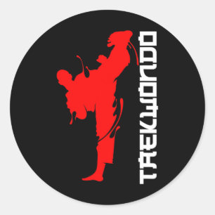 Taekwondo Fighter Martial Arts Free Head Kicks Classic Round Sticker