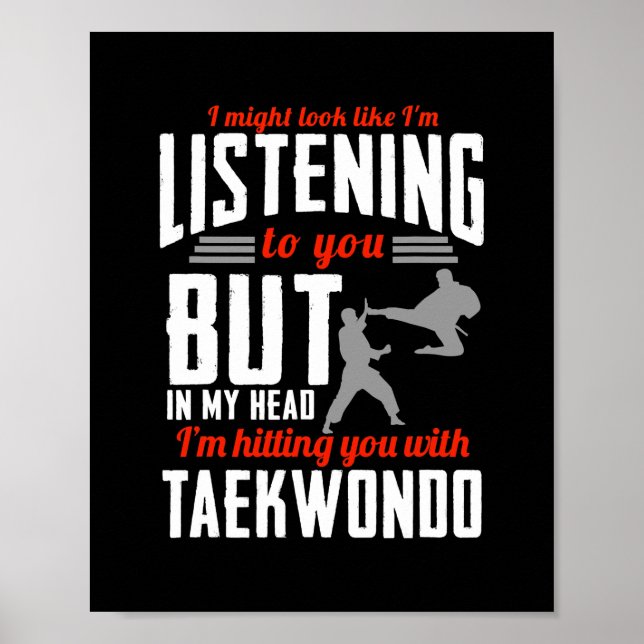 Taekwondo for Kids Men Women Boys Girls Self Poster (Front)