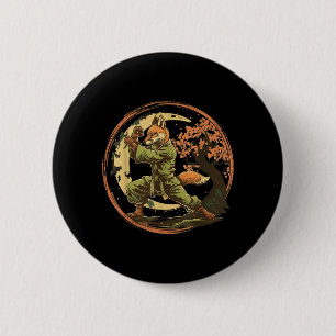 Taekwondo Fox Kickboxing Animall Jiu-Jitsu Kung Fu 6 Cm Round Badge