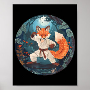 Taekwondo Fox Kickboxing Animall Jiu-Jitsu Kung Fu Poster