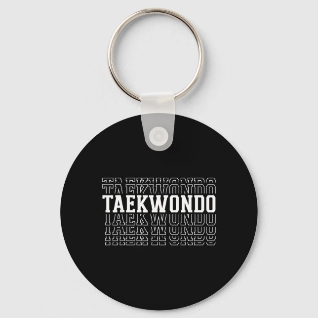 Taekwondo Funny Layered Text Instructor Coach Key Ring (Front)