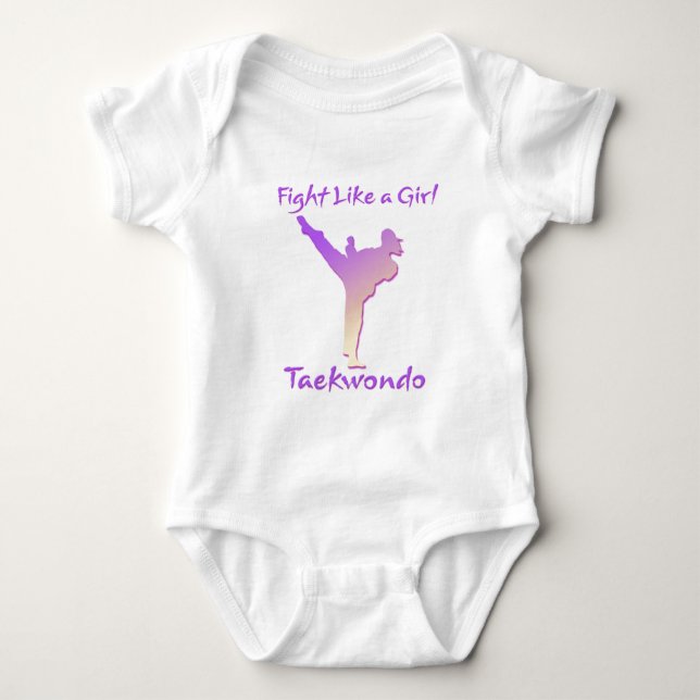 Taekwondo Girl Baby Bodysuit (Front)