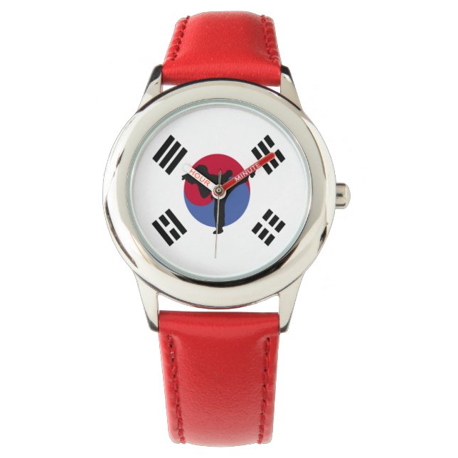 TaeKwonDo Girls Watch leather strap many colours (Front)