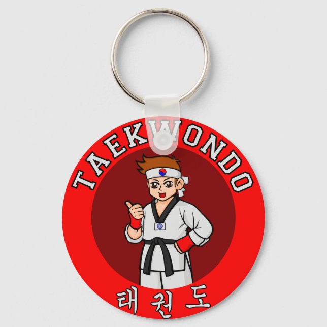 taekwondo guy badge 1 key ring (Front)