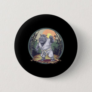 Taekwondo Hippo Kickboxing Animall Jiu-Jitsu Kung 6 Cm Round Badge