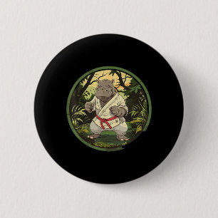 Taekwondo Hippo Kickboxing Animall Jiu-Jitsu Kung 6 Cm Round Badge