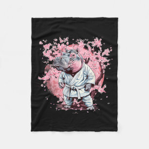 Taekwondo Hippo Kickboxing Animall Jiu-Jitsu Kung Fleece Blanket